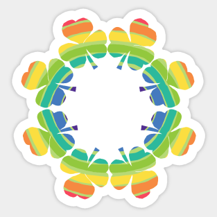 Lucky Shamrock Rainbow Ring for St Patricks Day Sticker